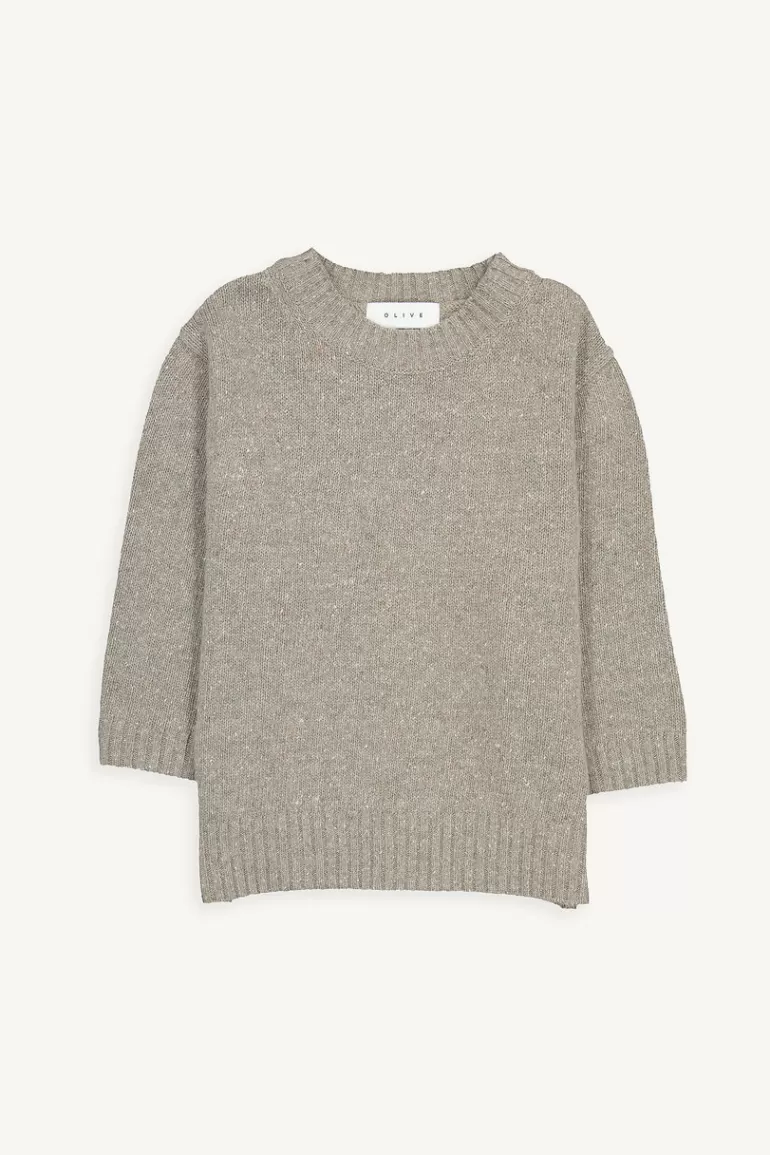 Women Olive Clothing Kitou Short Sleeve Jumper, Beige