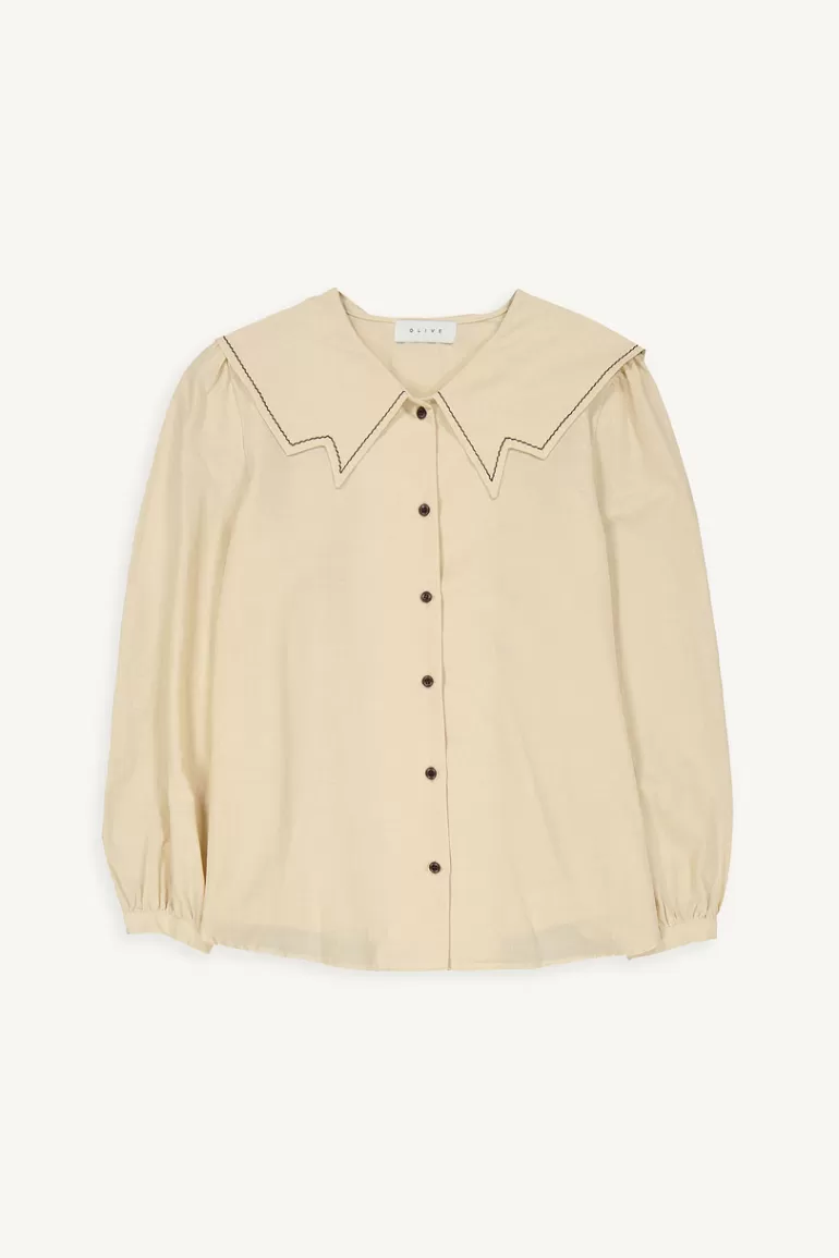 Women Olive Clothing Kobi Sailor Blouse, Beige
