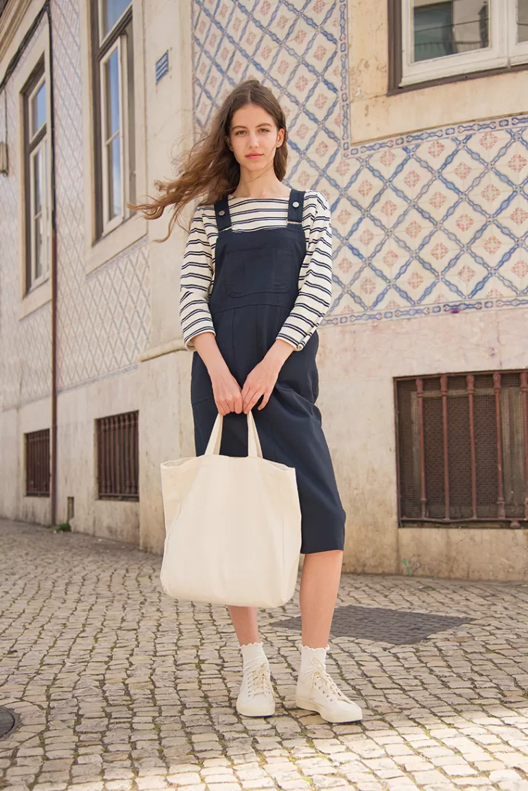 Women Olive Clothing Koya Overall Dress, Navy