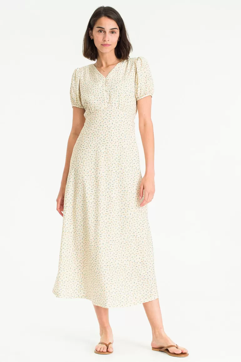 Women Olive Clothing Kumi Floral Dress, Ivory