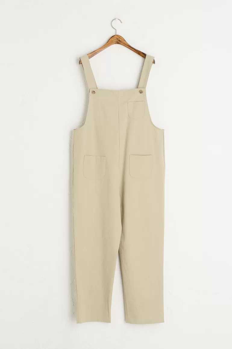 Women Olive Clothing Kyoko Cotton Dungaree, Sage