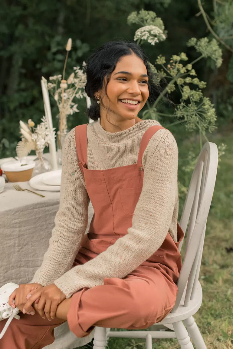Women Olive Clothing Kyoko Cotton Dungaree, Terracotta