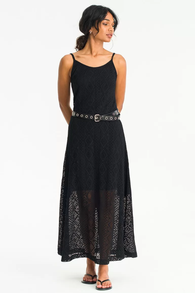 Women Olive Clothing Lace Cami Dress, Black