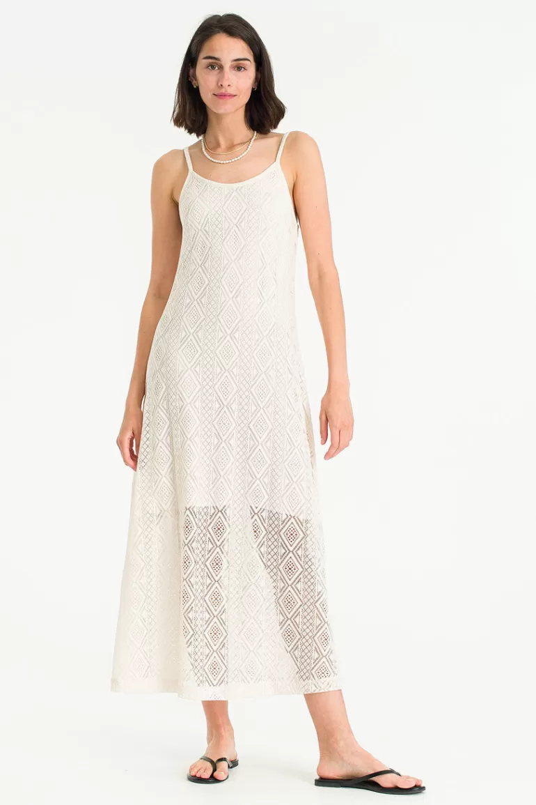 Women Olive Clothing Lace Cami Dress, Cream