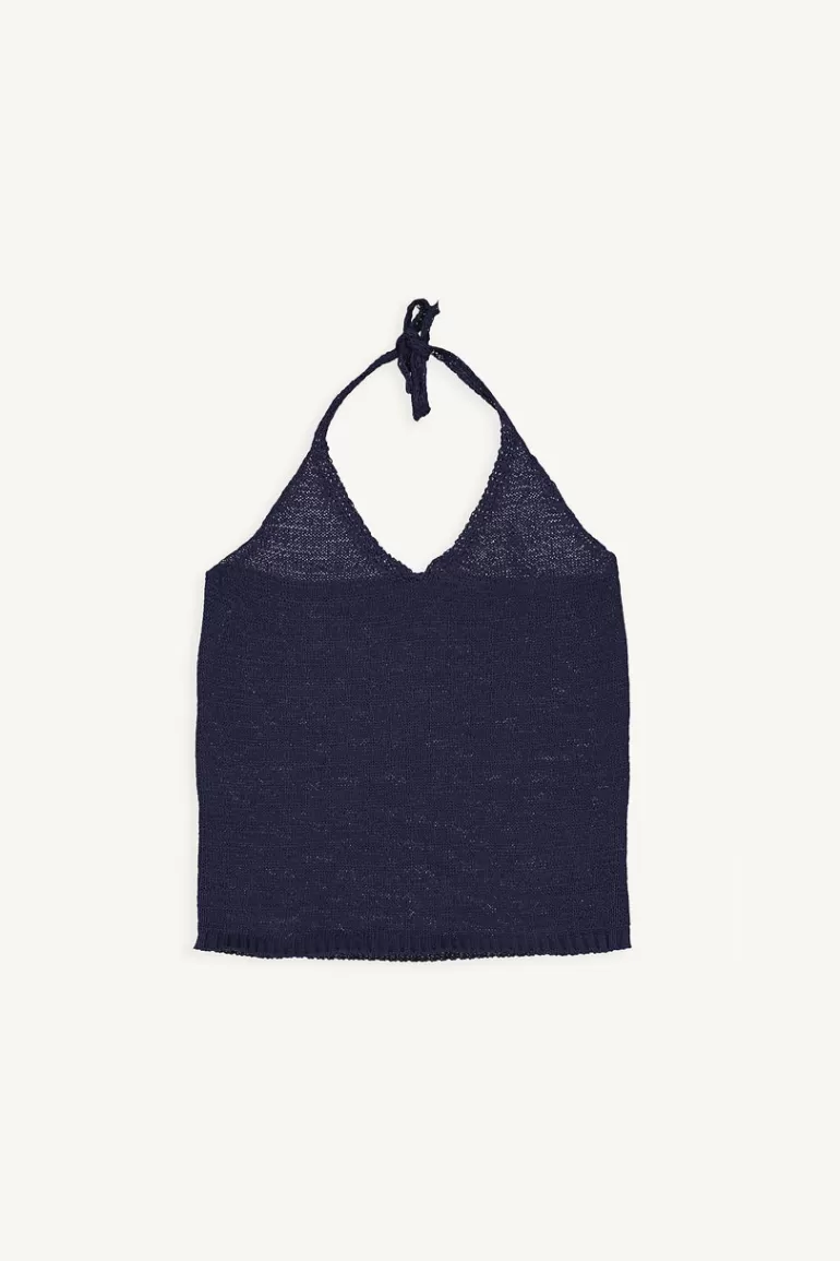 Women Olive Clothing Lana Two Way Knit Top, Navy