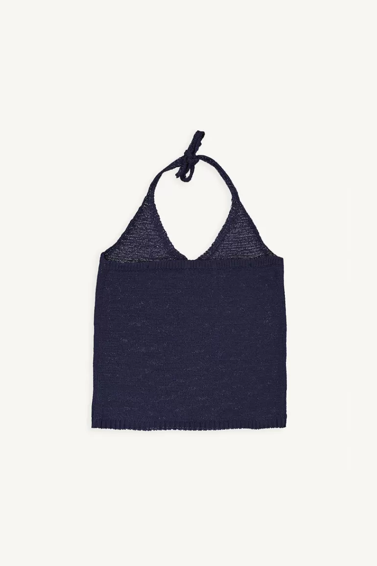 Women Olive Clothing Lana Two Way Knit Top, Navy