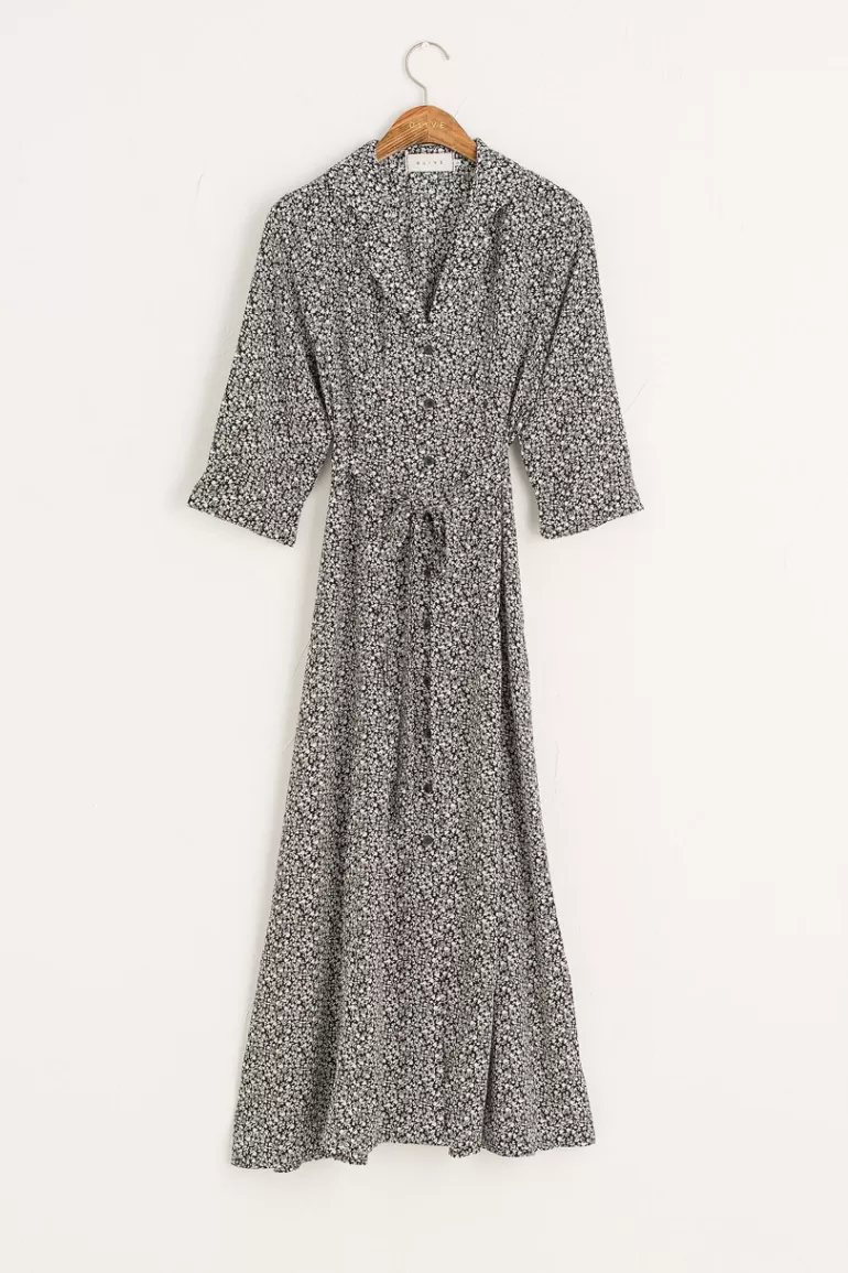 Women Olive Clothing Laura Notched Collar Dress, Black