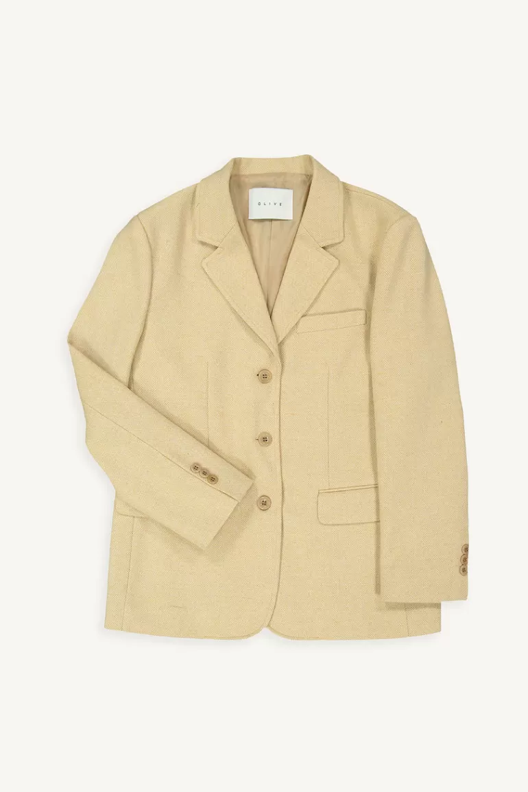 Women Olive Clothing Laura Single Button Jacket, Mustard