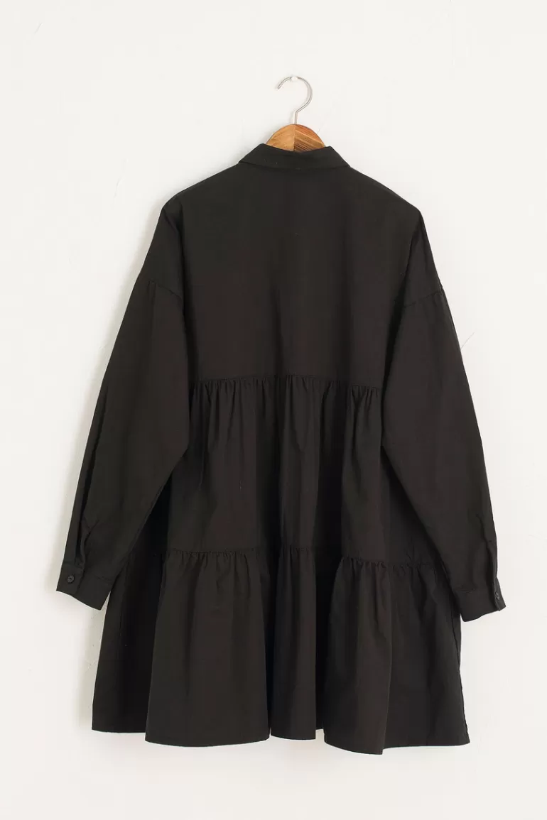 Women Olive Clothing Leon Tiered Dress, Black