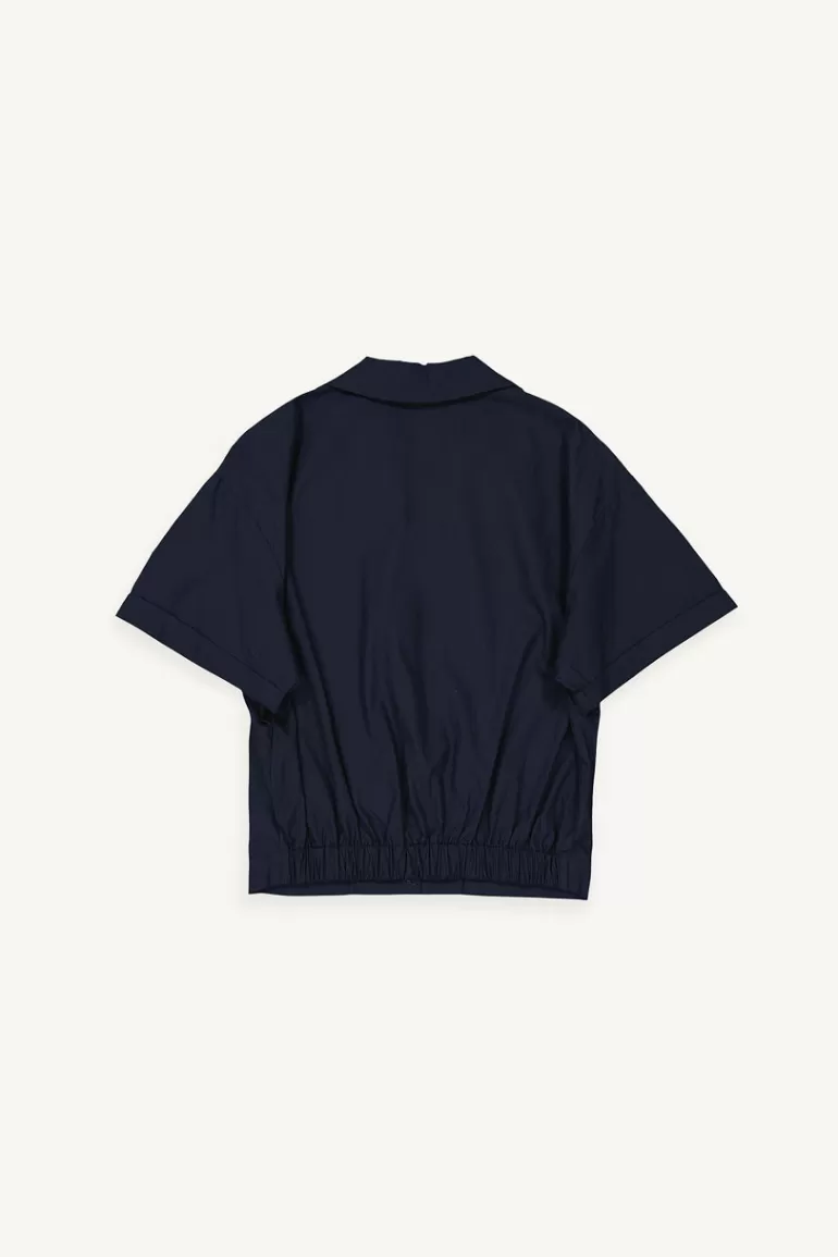 Women Olive Clothing Light Weight Camp Collar Shirt, Navy