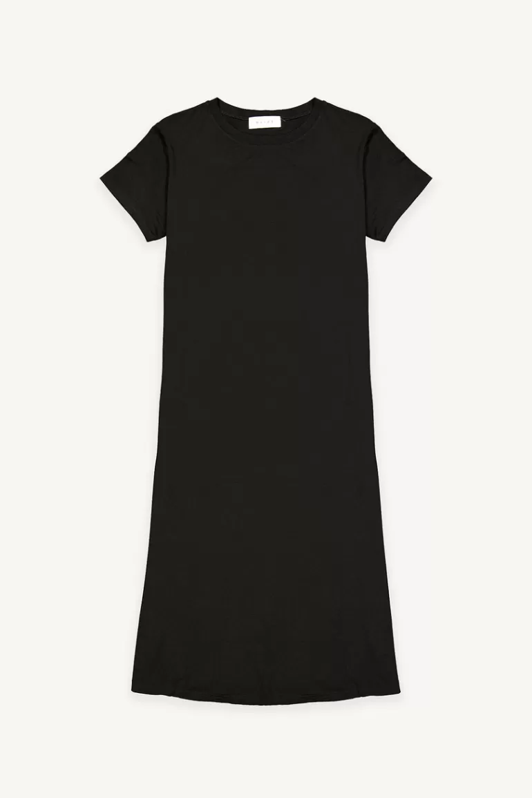 Women Olive Clothing Light Weight Short Sleeve Jersey Dress, Black
