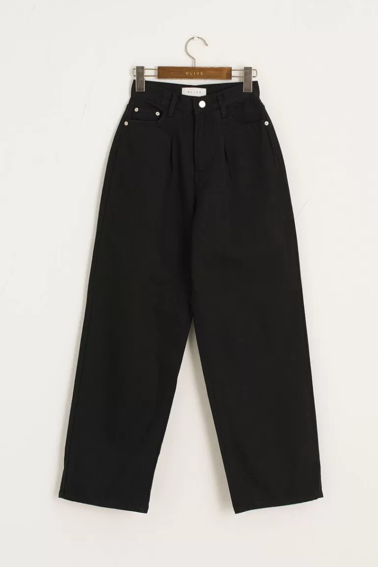 Women Olive Clothing Lina Pintuck Jean, Black
