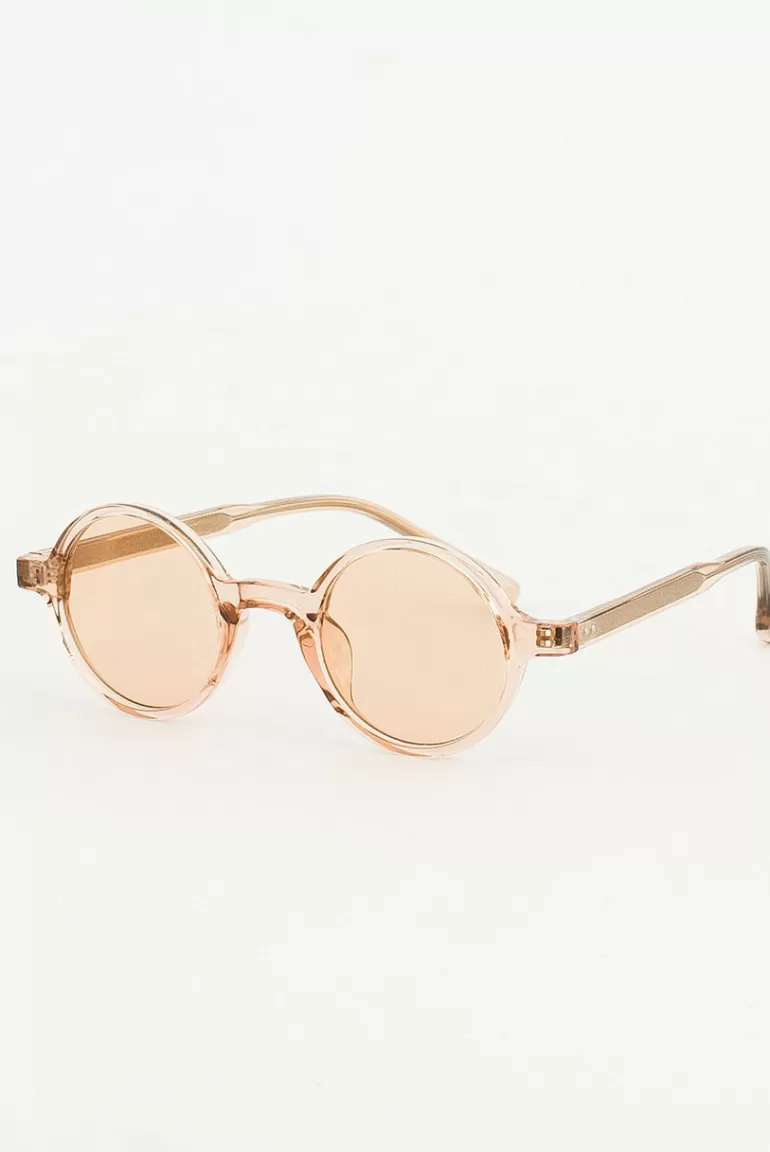 Women Olive Clothing Luci Round Sunglasses, Transparant Brown