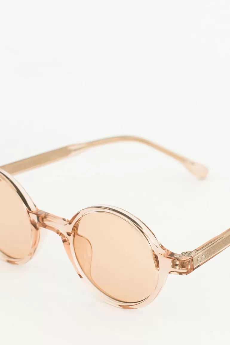 Women Olive Clothing Luci Round Sunglasses, Transparant Brown