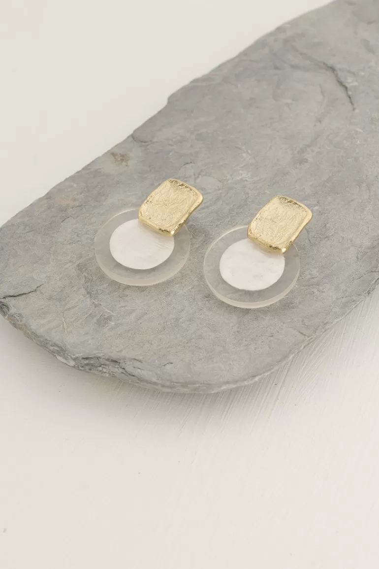 Women Olive Clothing Luna Earrings, Gold Plated