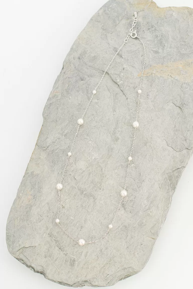 Women Olive Clothing Maisie Pearl Necklace, Sterling Silver