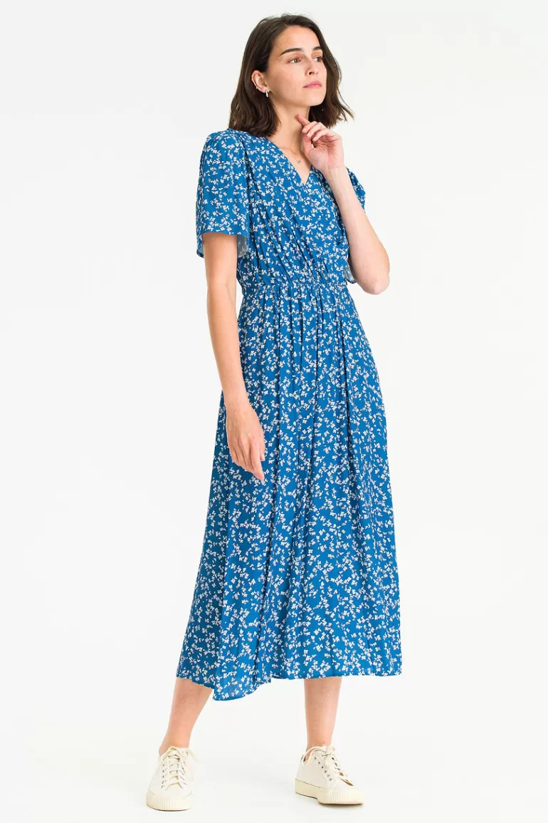 Women Olive Clothing Mari Floral Dress, Blue