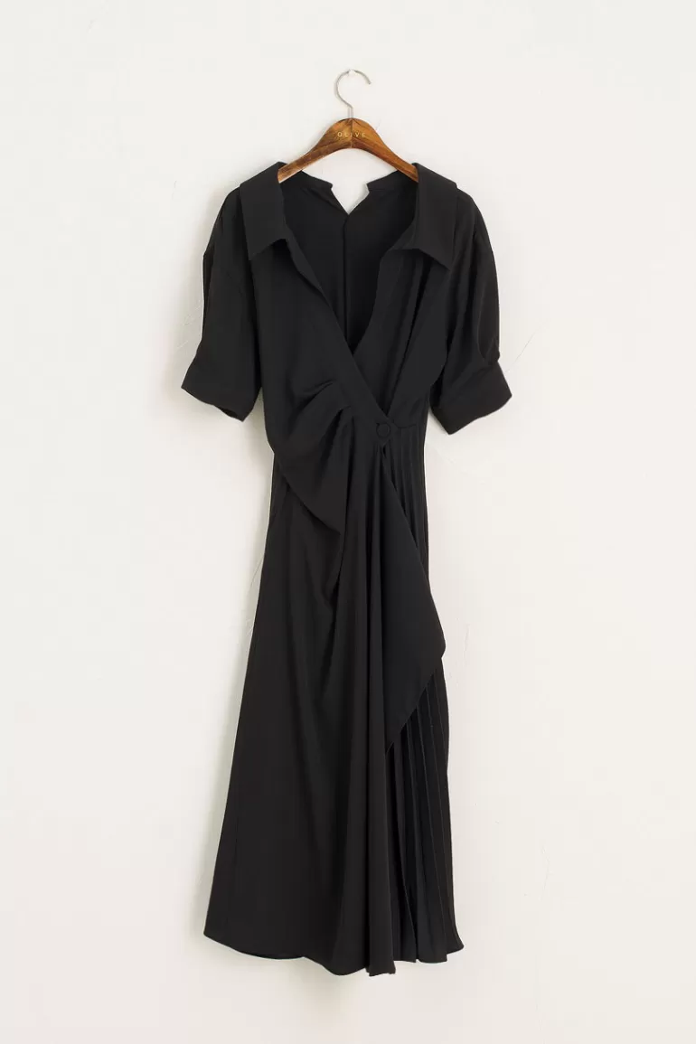 Women Olive Clothing Marianne Shirt Dress, Black