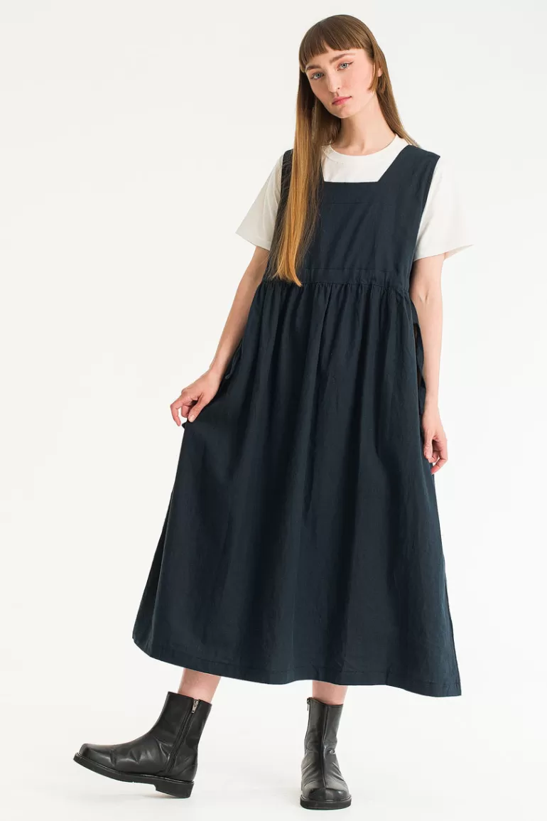 Women Olive Clothing Martha Twin Ribbon Dress, Navy