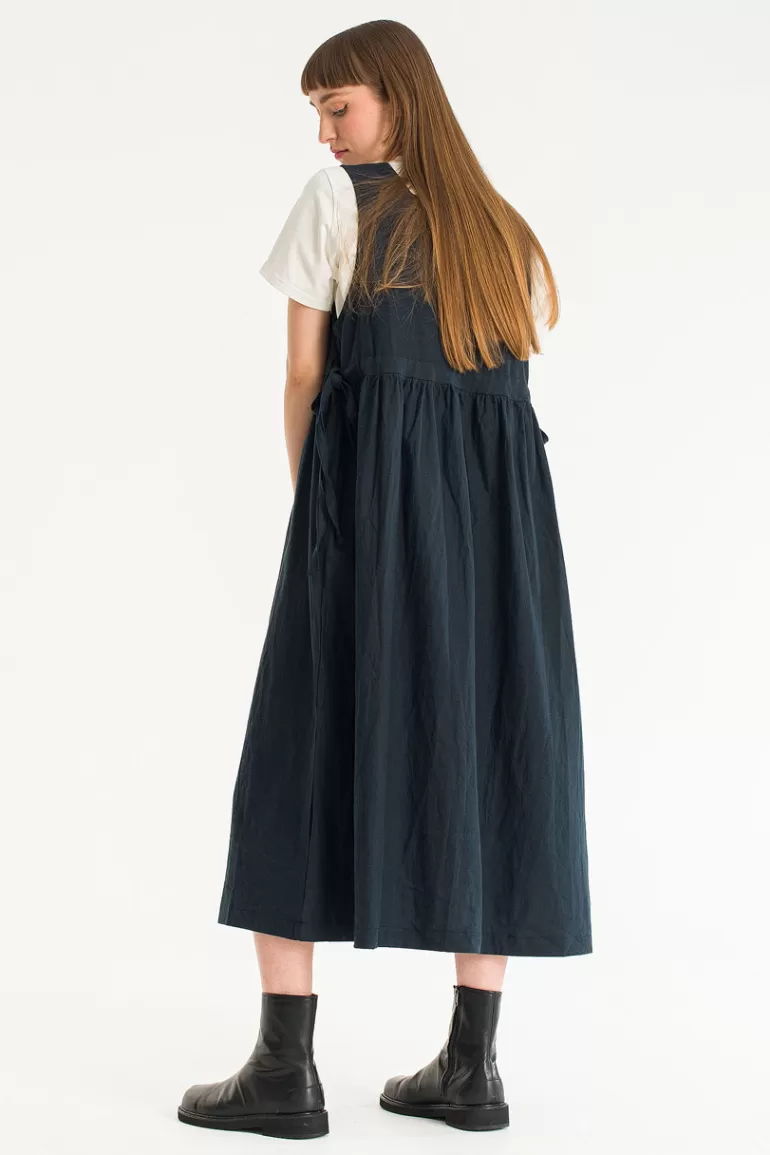 Women Olive Clothing Martha Twin Ribbon Dress, Navy