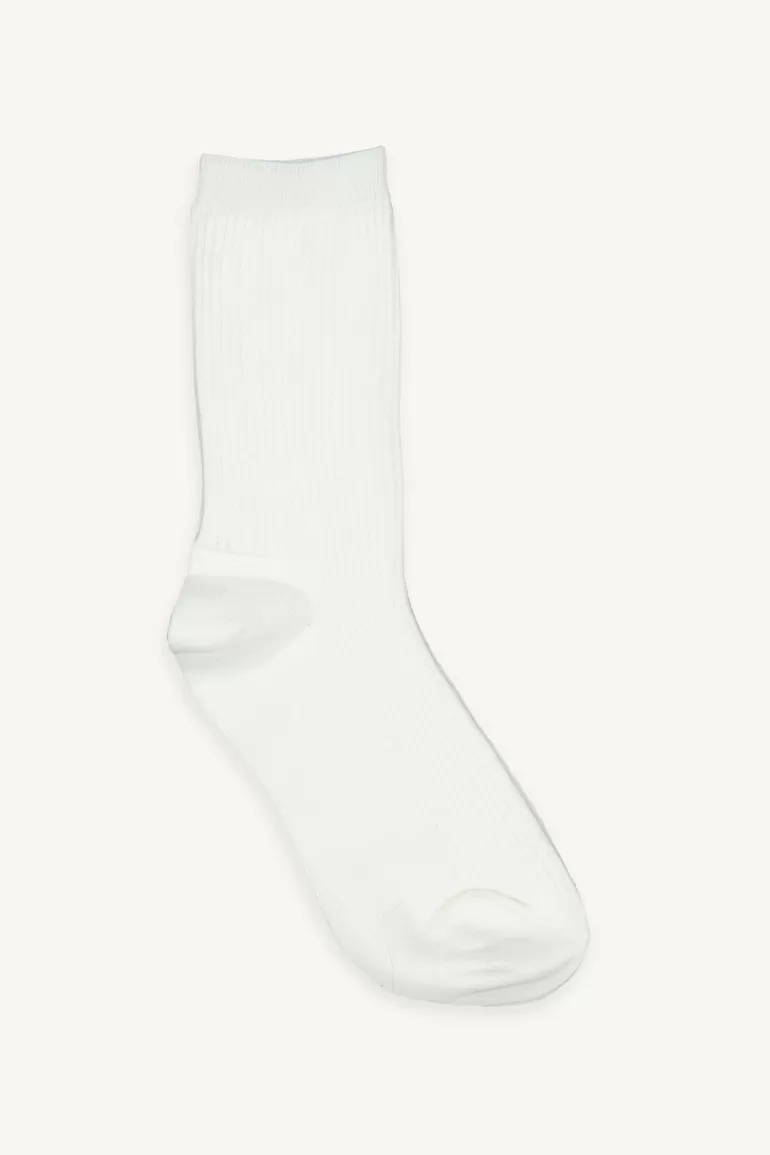 Women Olive Clothing Melody Ribbed Socks, Ivory