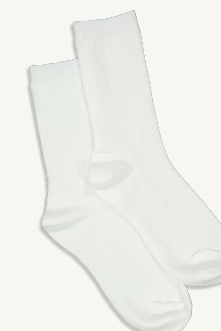 Women Olive Clothing Melody Ribbed Socks, Ivory