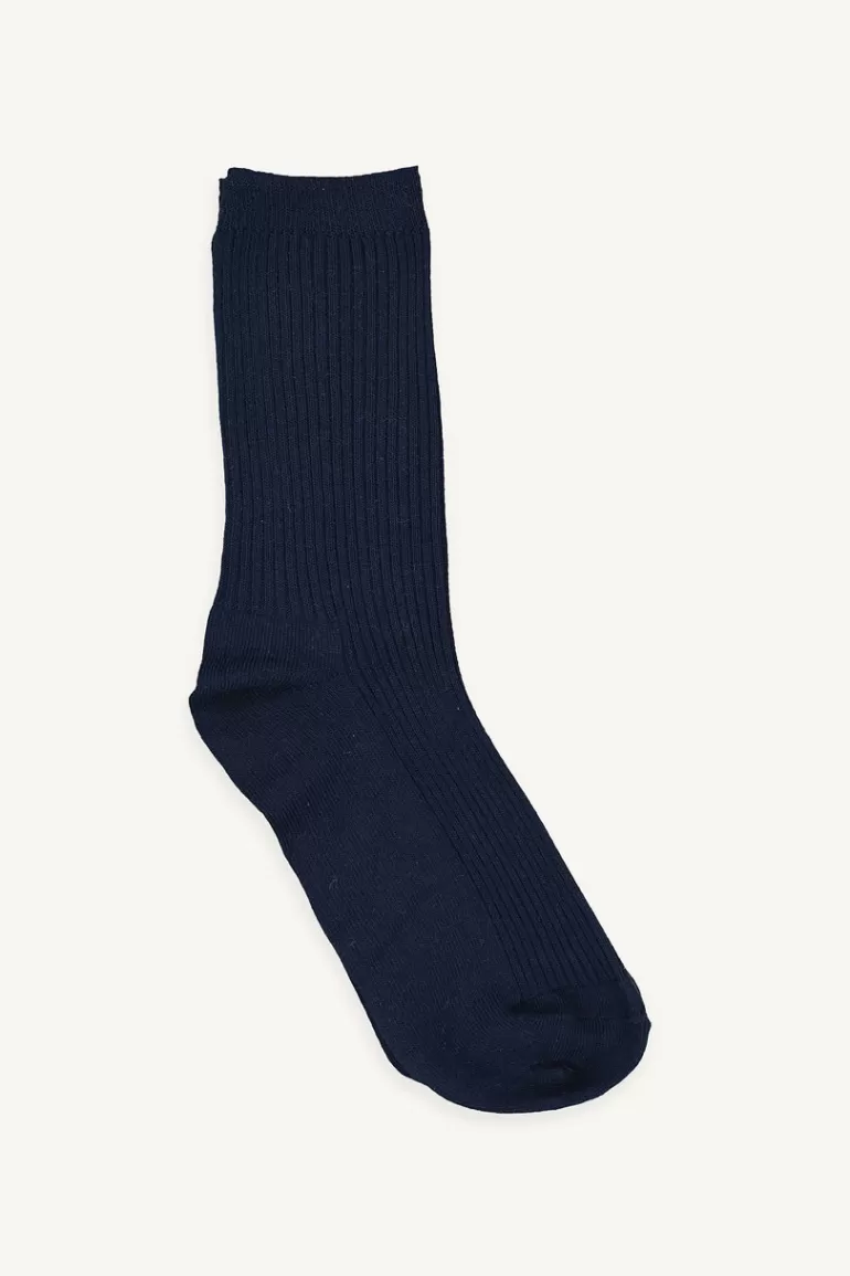 Women Olive Clothing Melody Ribbed Socks, Navy