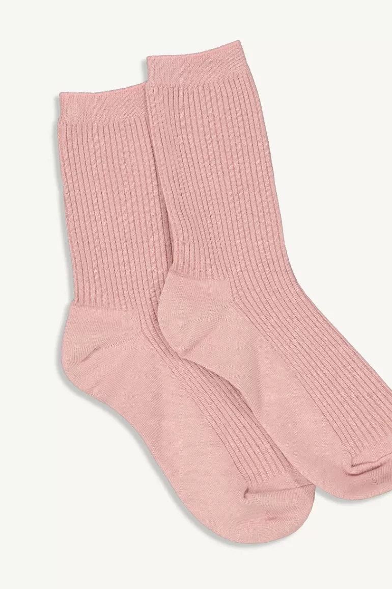 Women Olive Clothing Melody Ribbed Socks, Pink