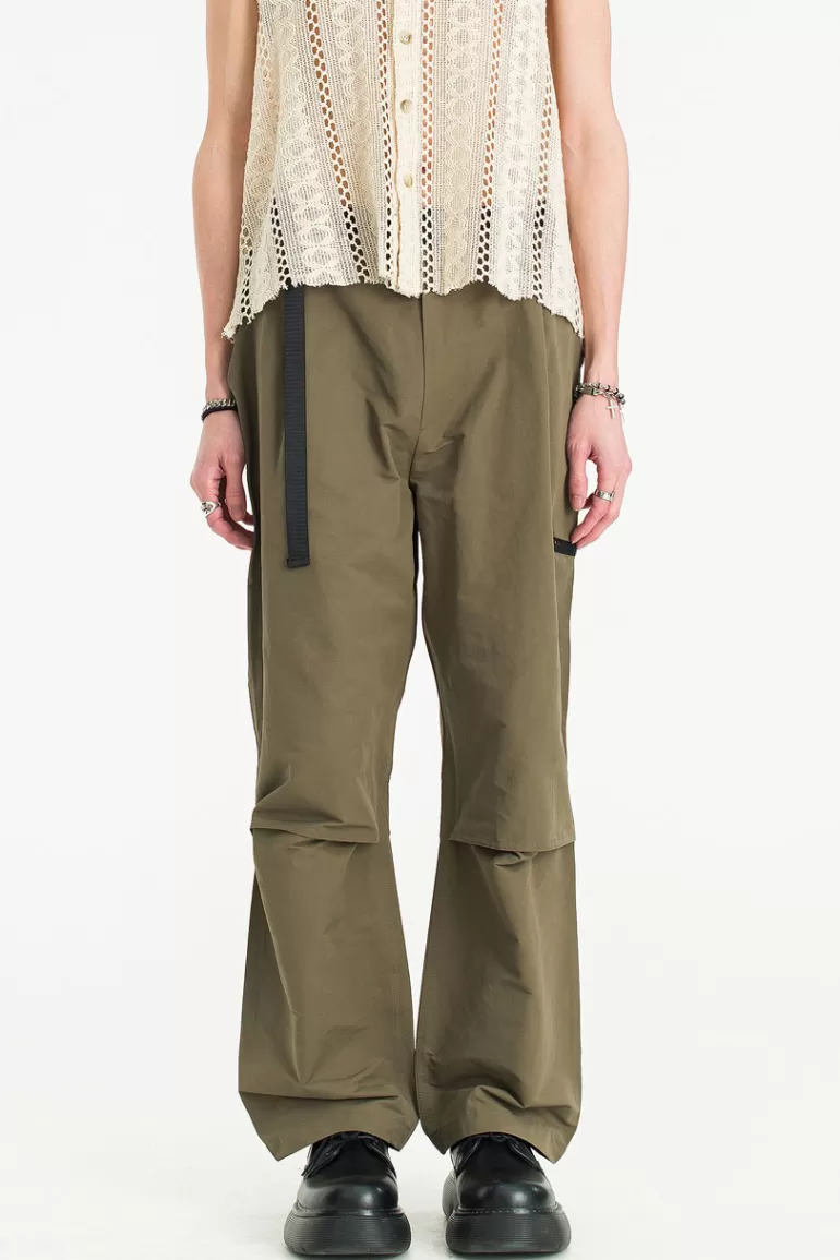 Men Olive Clothing Menswear | Belted Utility Pants, Khaki