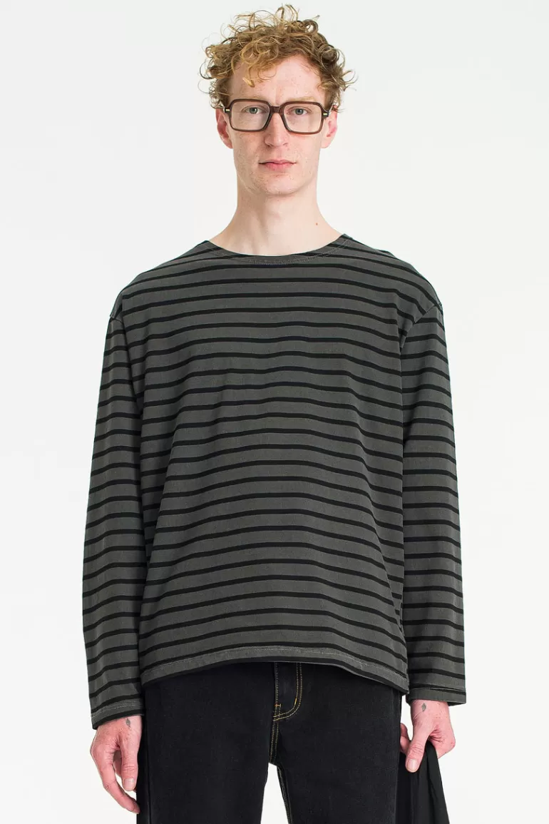 Men Olive Clothing Menswear | Boat Tee, Charcoal/Black