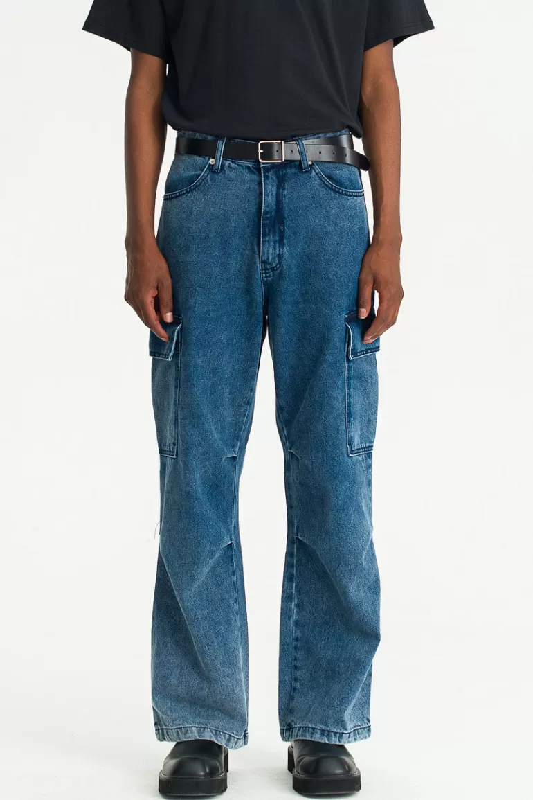 Men Olive Clothing Menswear | Cargo Jeans, Blue