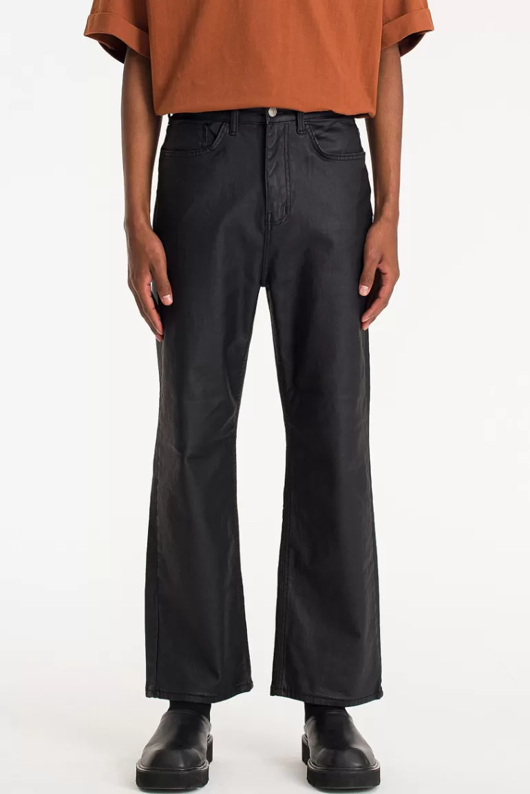 Men Olive Clothing Menswear | Coated Pants, Black