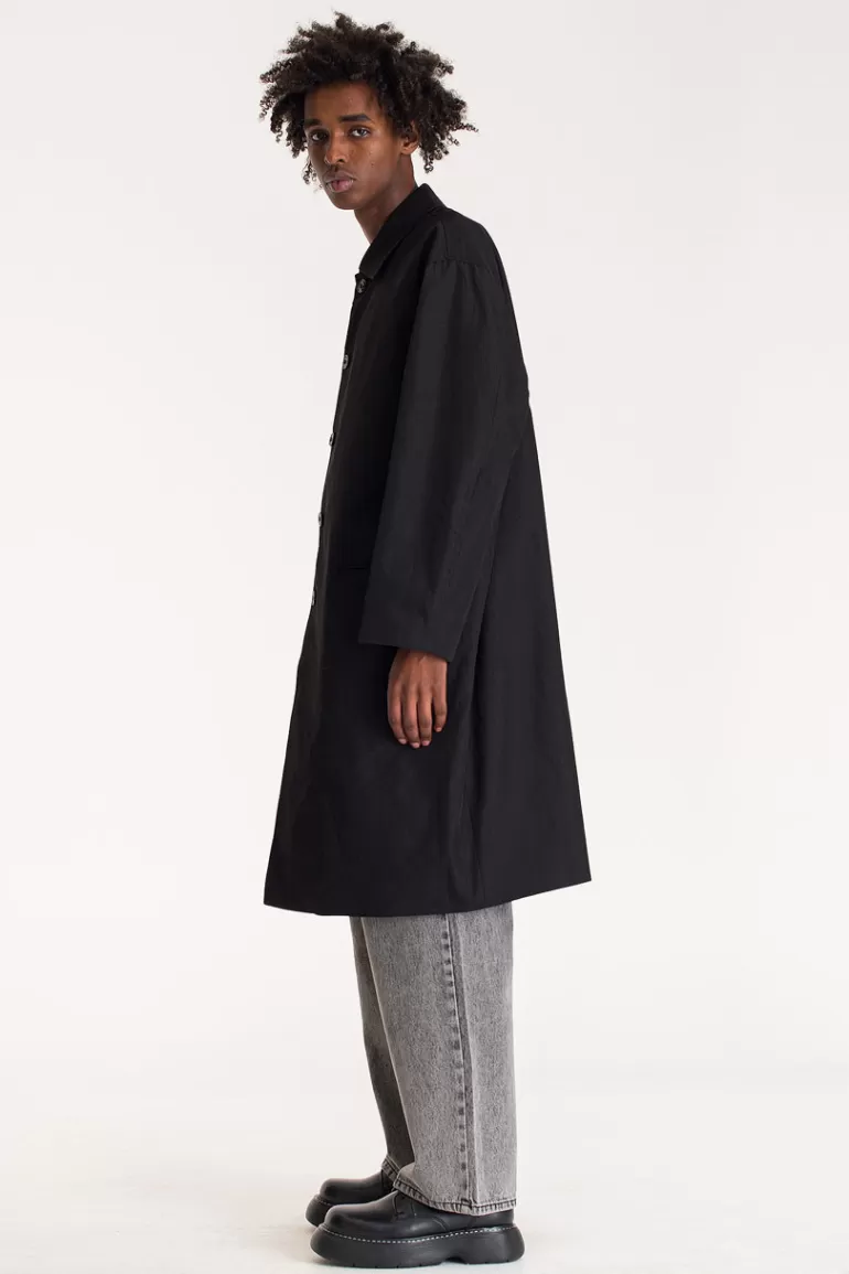 Men Olive Clothing Menswear | Dense Trench, Black