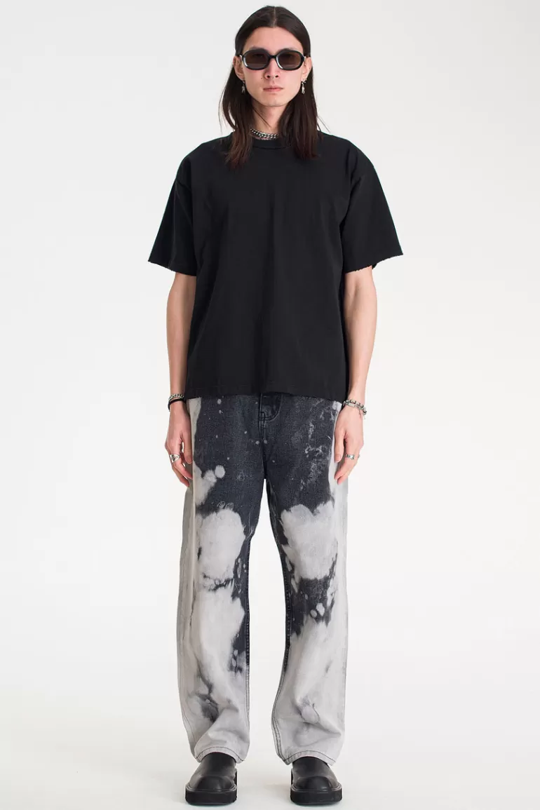 Men Olive Clothing Menswear | Distressed Box Tee, Black