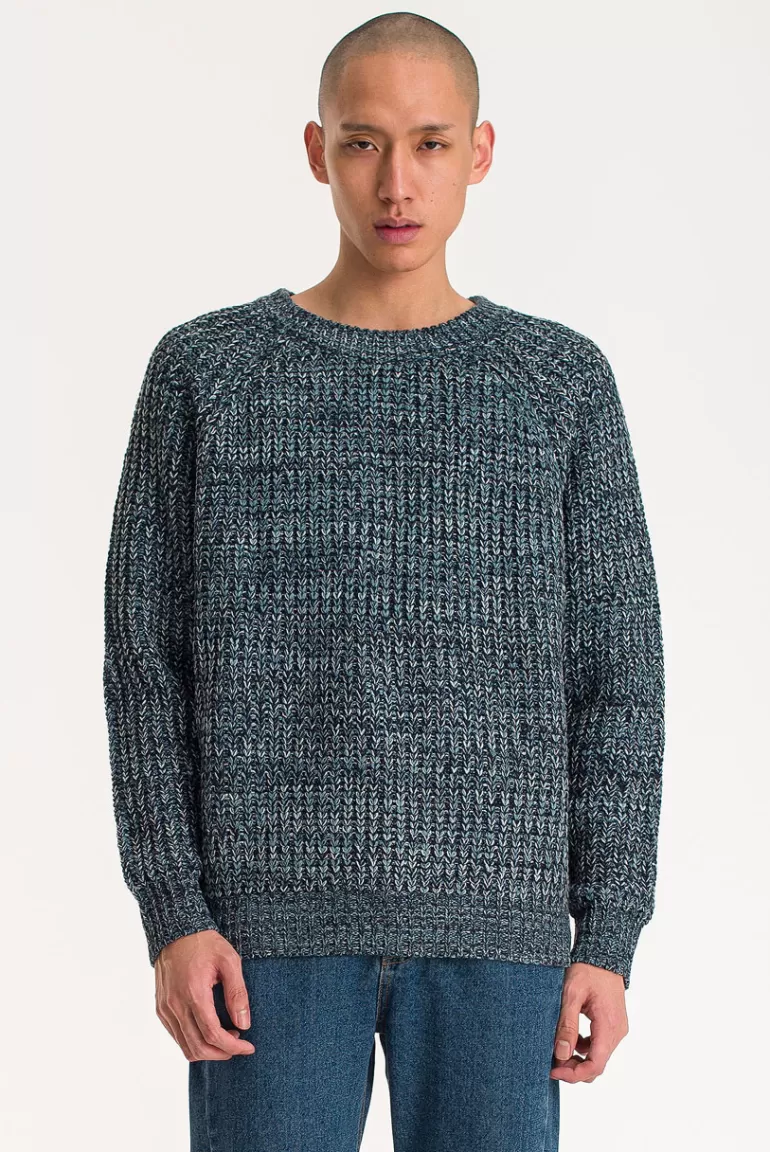 Men Olive Clothing Menswear | Hachi Two-Tone Jumper, Blue