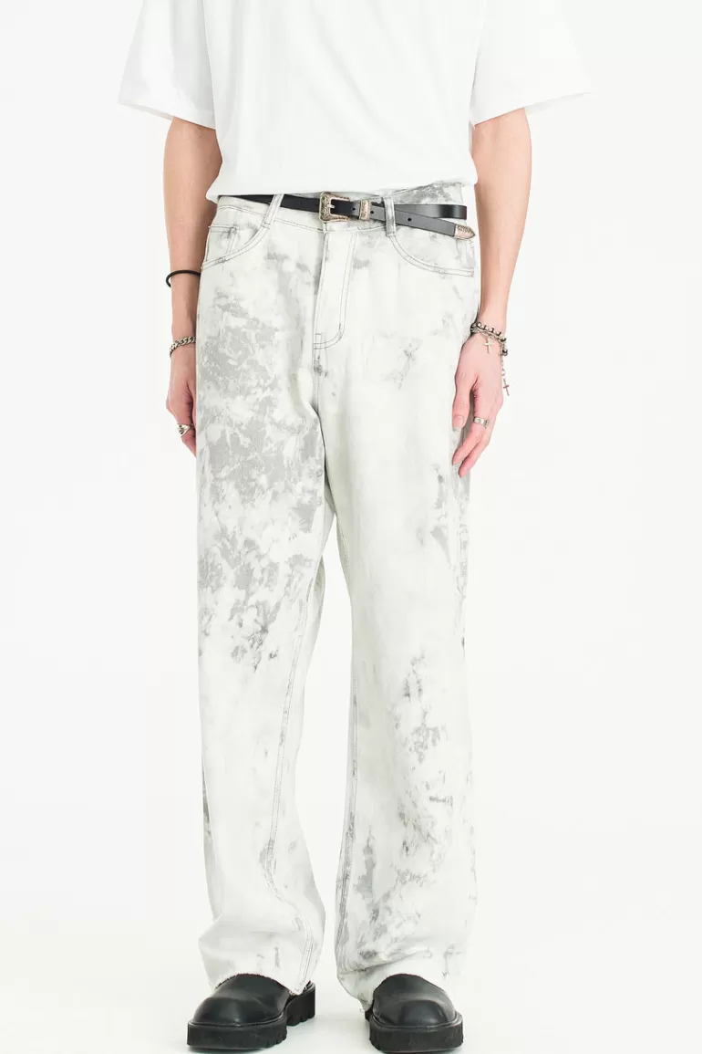 Men Olive Clothing Menswear | Hand-Dyed Jeans, White