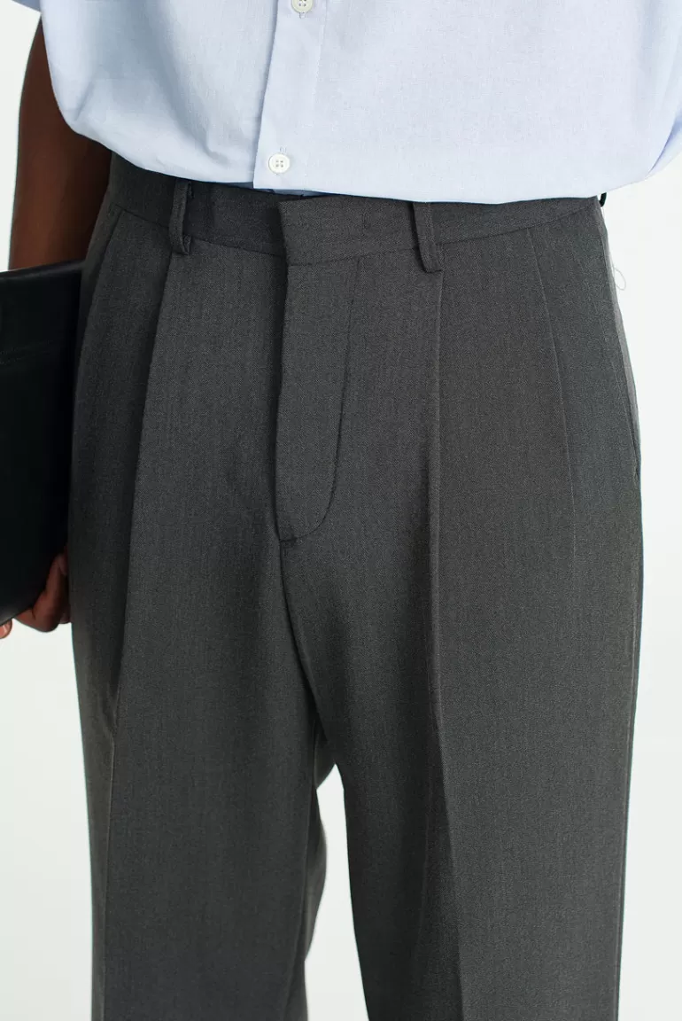 Men Olive Clothing Menswear | Haruka Slacks, Grey