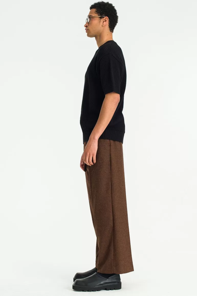 Men Olive Clothing Menswear | Henri Belted Trousers, Rosewood
