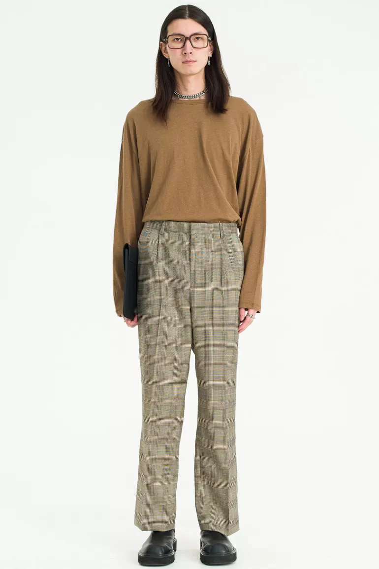 Men Olive Clothing Menswear | Henry Slacks, Glen Plaid