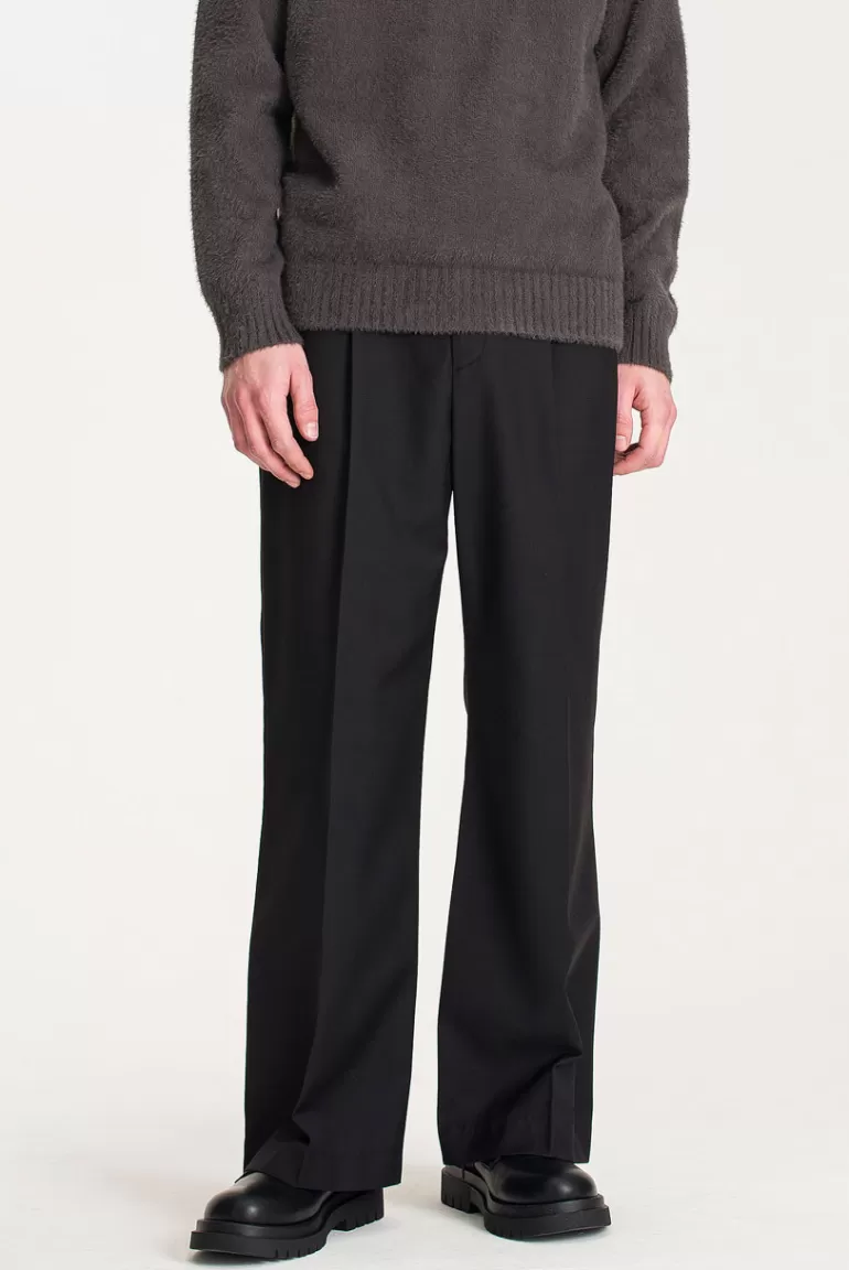 Men Olive Clothing Menswear | Kick Flare Trousers, Black