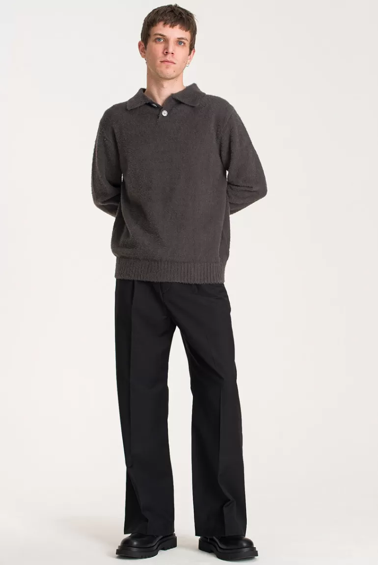 Men Olive Clothing Menswear | Kick Flare Trousers, Black
