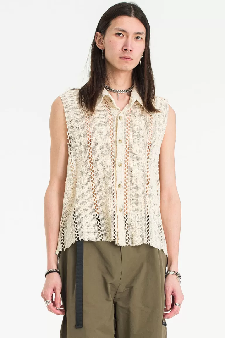 Men Olive Clothing Menswear | Kiru Lace Shirt, Cream