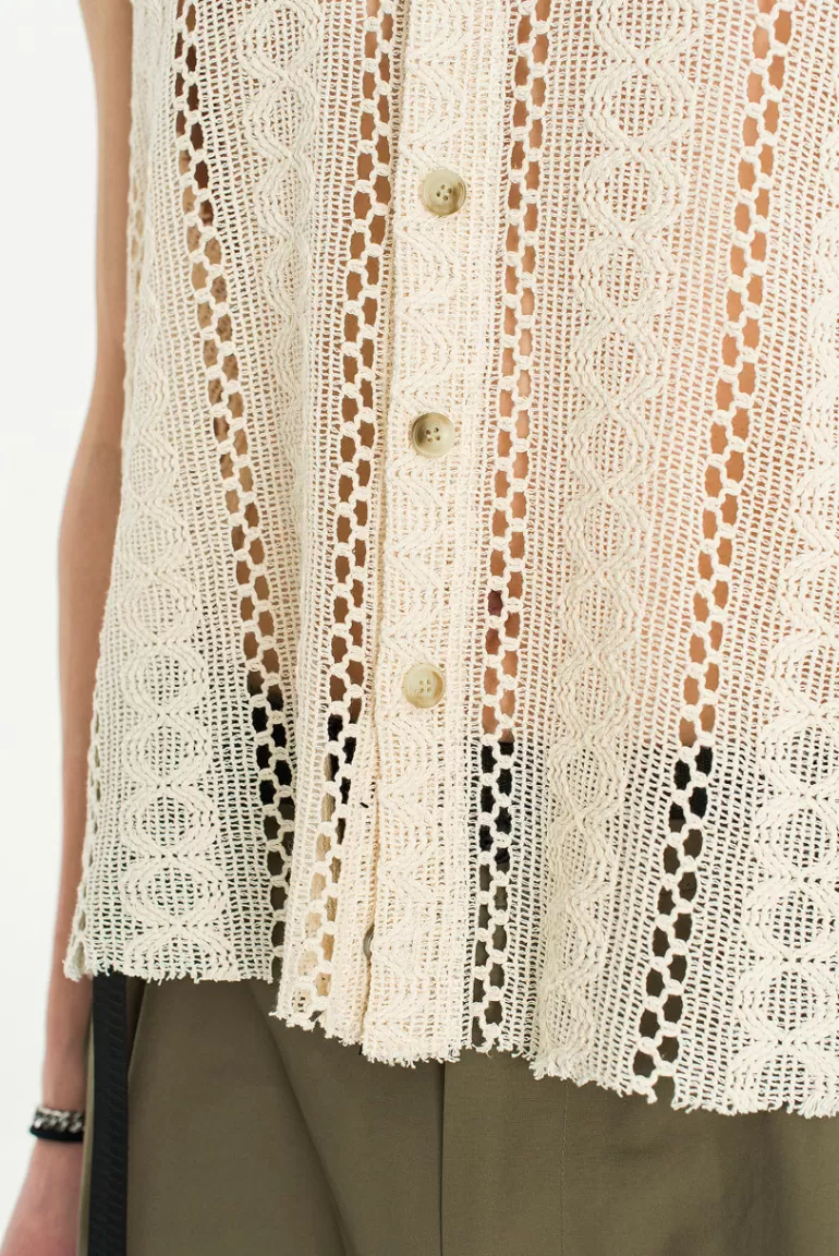 Men Olive Clothing Menswear | Kiru Lace Shirt, Cream