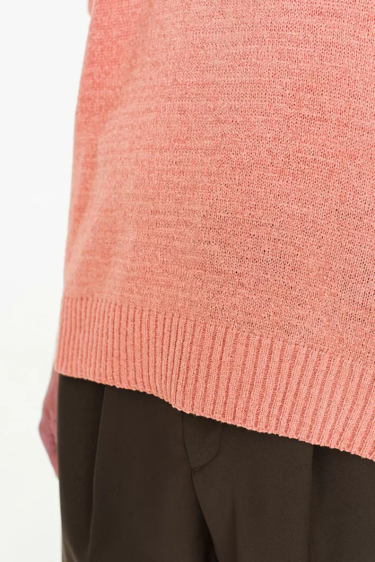 Men Olive Clothing Menswear | Knitted T-Shirt, Pink