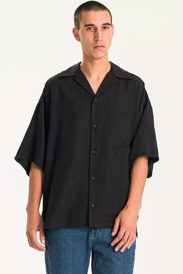 Men Olive Clothing Menswear | Komori Shirt, Black