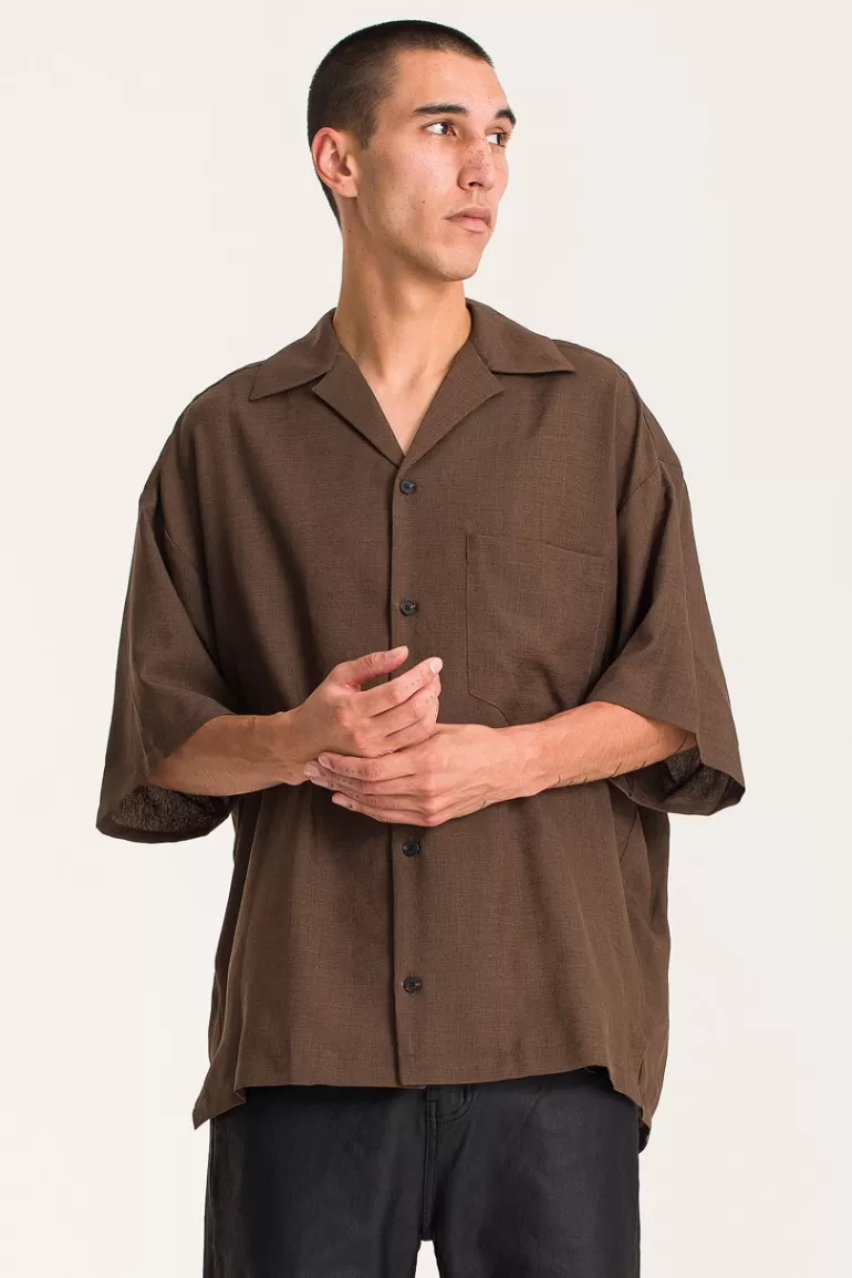 Men Olive Clothing Menswear | Komori Shirt, Brown