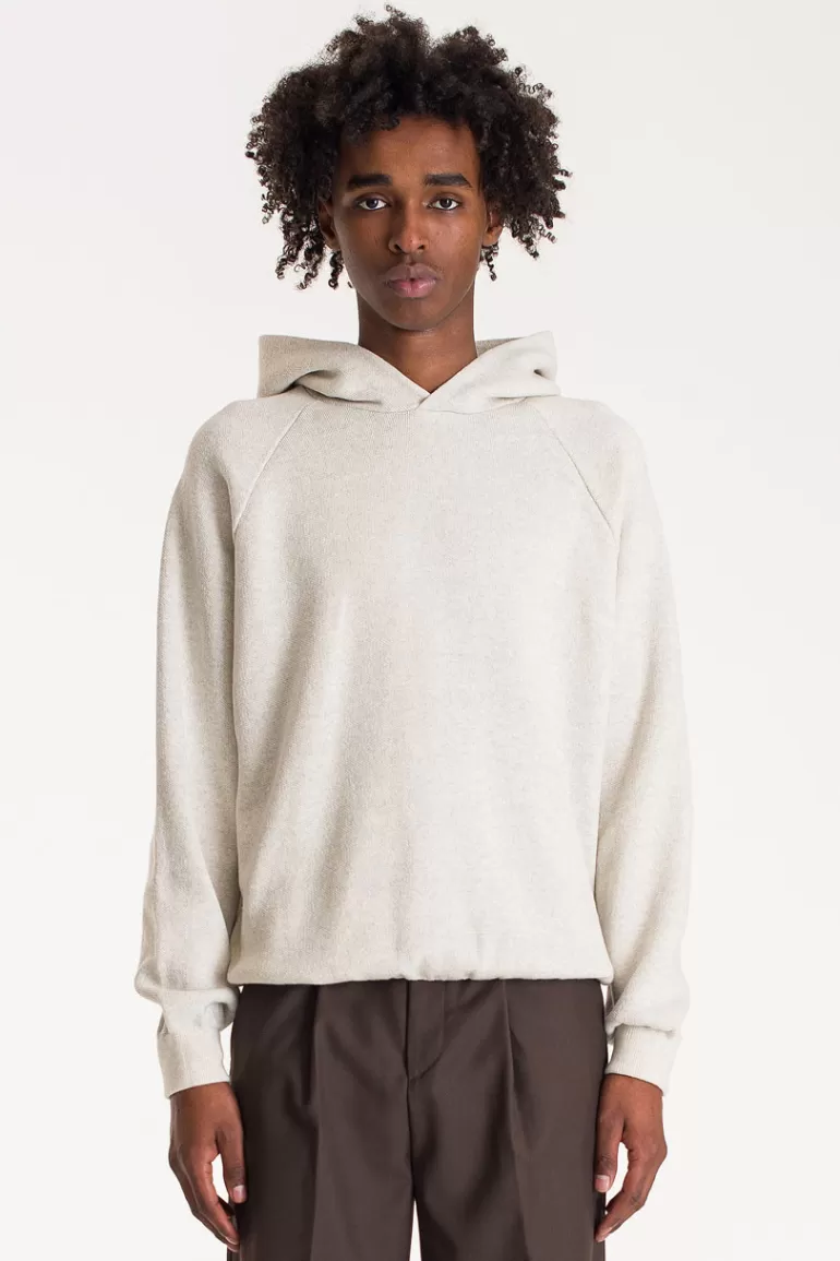 Men Olive Clothing Menswear | Minimal Hoodie, Ivory Melange