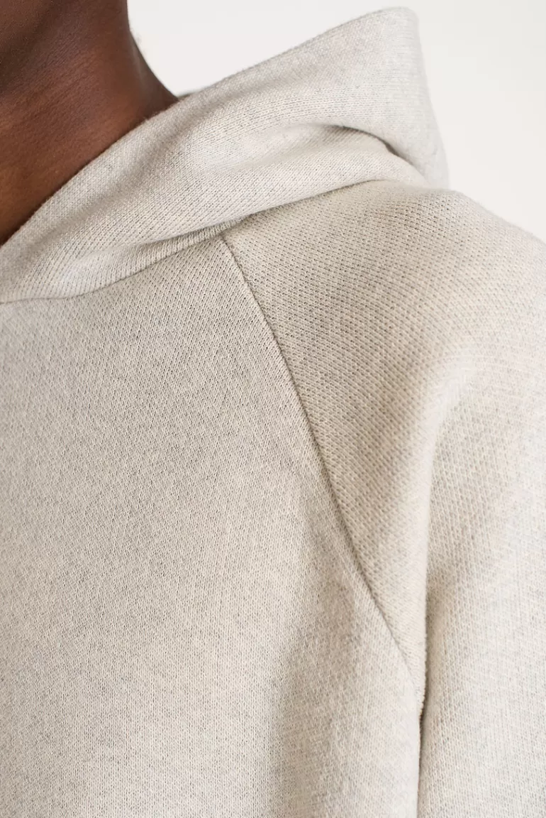 Men Olive Clothing Menswear | Minimal Hoodie, Ivory Melange