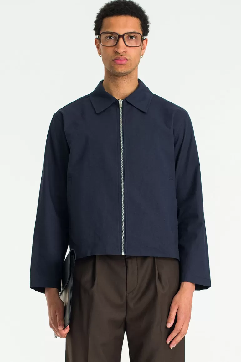 Men Olive Clothing Menswear | Minimal Overshirt, Navy