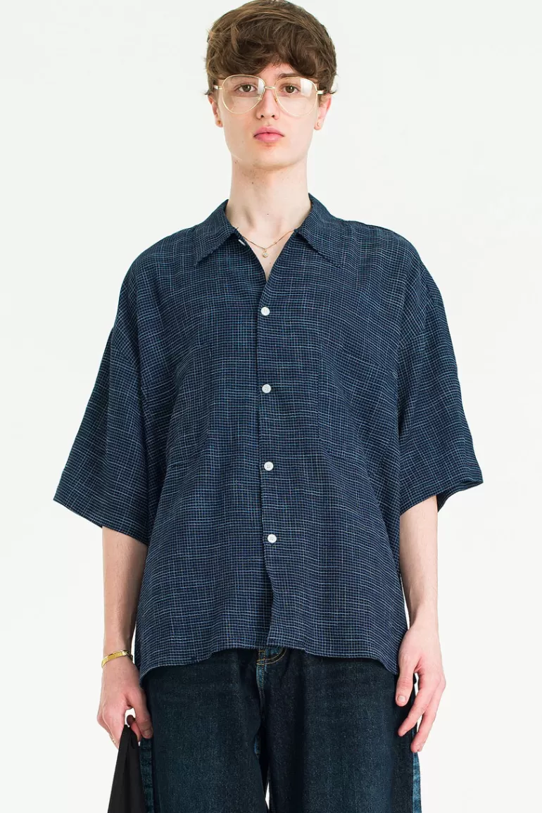 Men Olive Clothing Menswear | Nitori Box Shirt, Navy